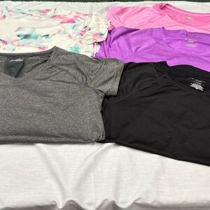 Set of 5 Tek Gear workout shirts. Size large